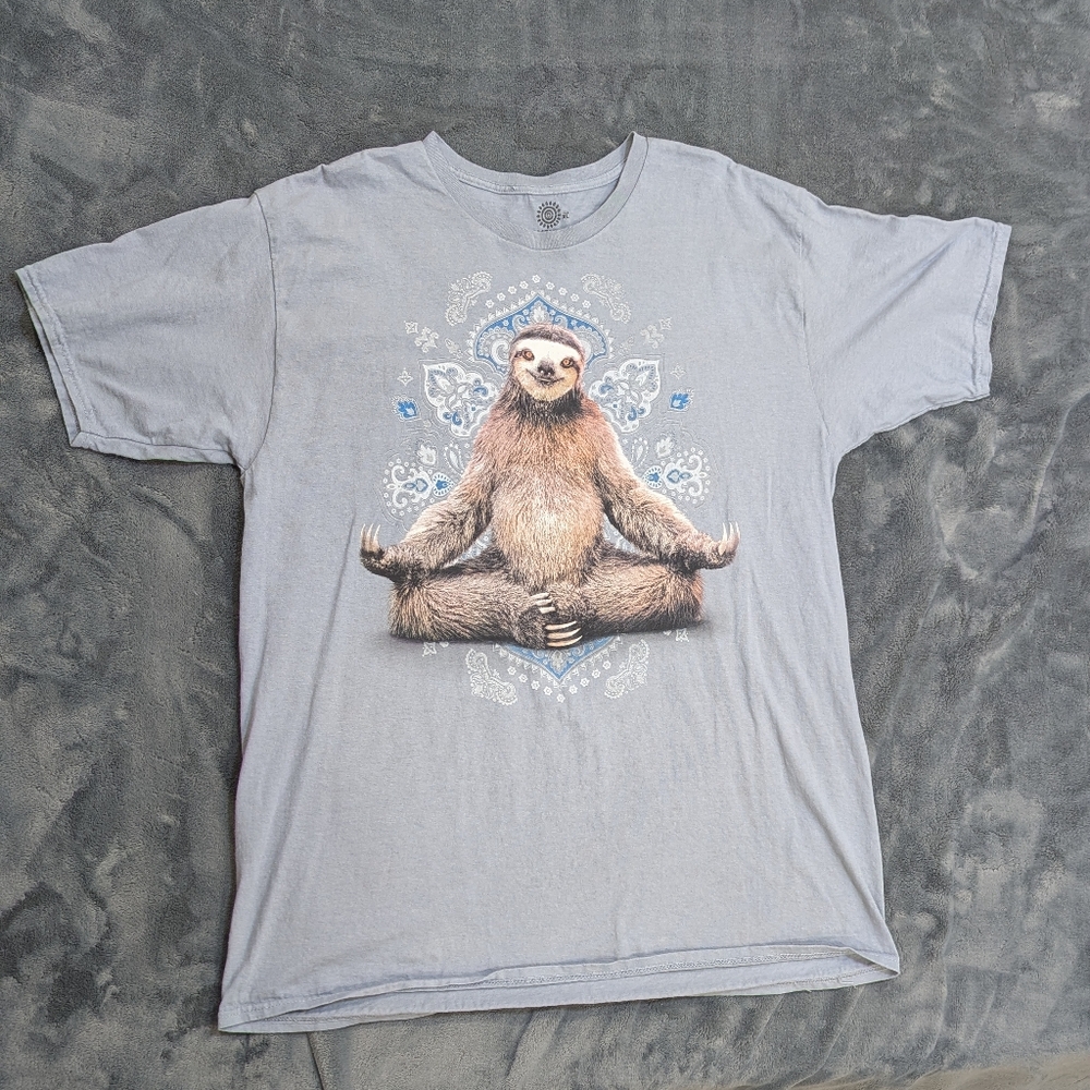 The Mountain Zen Meditating Sloth Yoga Peaceful Size XL
